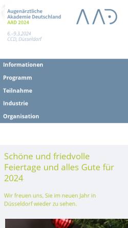 Vorschau der mobilen Webseite aad-kongress.de, Fachtagung für Fort- und Weiterbildung in der Augenheilkunde