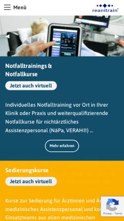 Vorschau der mobilen Webseite www.reanitrain.de, Reanitrain