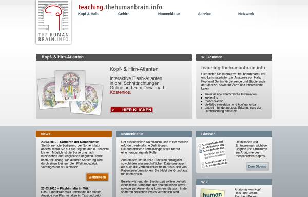 Vorschau von teaching.thehumanbrain.info, Teaching.thehumanbrain.info