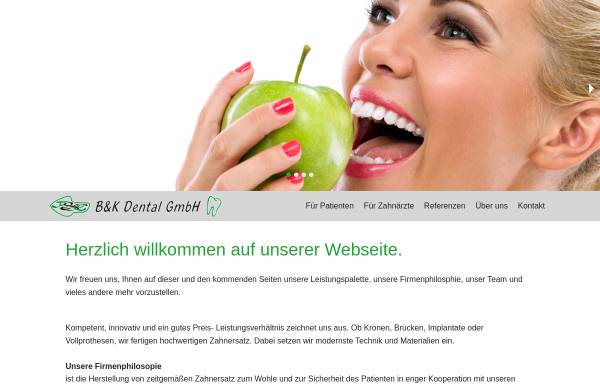 Vorschau von www.dentallabor-bk.de, B & K Dental GmbH