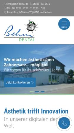 Vorschau der mobilen Webseite behm-dental.de, Behm-Dental, Inh. Jochen Behm