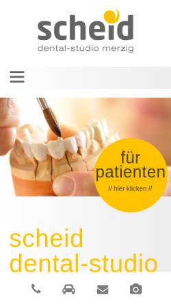 Vorschau der mobilen Webseite www.scheid-dental.de, Dental-Studio Merzig H. & H. Scheid GmbH