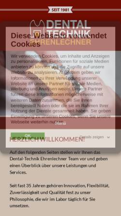 Vorschau der mobilen Webseite www.ehrenlechner-dental.de, Dental-Technik Ehrenlechner GmbH