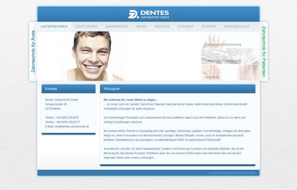 Vorschau von www.dentes-zahntechnik.de, Dentes Zahntechnik GmbH