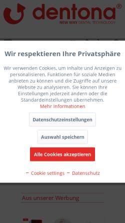 Vorschau der mobilen Webseite www.dentona.de, dentona AG