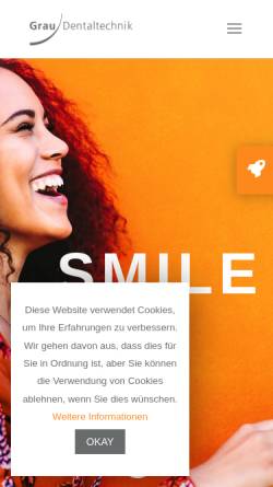 Vorschau der mobilen Webseite www.grau-dental.de, Grau Dentaltechnik GmbH