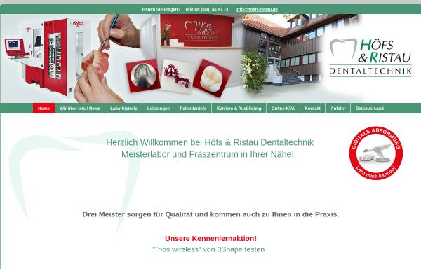 Vorschau von www.hoefs-ristau.de, Höfs & Ristau Dentaltechnik GmbH