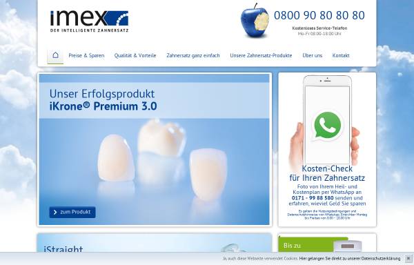 Vorschau von www.imex-zahnersatz.de, Imex Dental + Technik GmbH