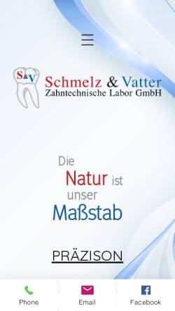 Vorschau der mobilen Webseite www.zahntechnik-schmelz-vatter.de, Schmelz und Vatter Zahntechnisches Labor GmbH
