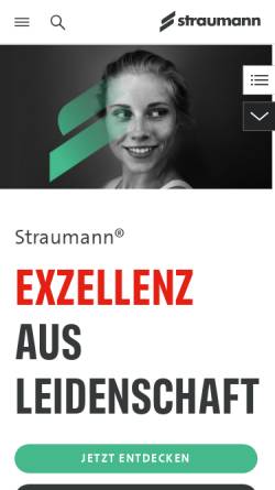 Vorschau der mobilen Webseite www.straumann.de, Straumann Deutschland