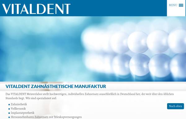Vorschau von www.vitaldent.info, Vitaldent Zahntechnisches Meisterlabor GmbH & Co. KG
