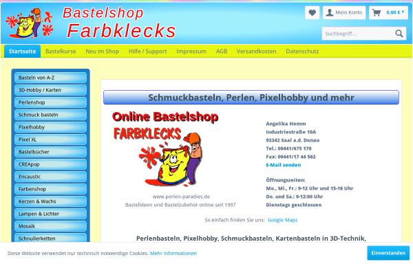 Vorschau von www.perlen-paradies.de, Farbklecks-Bastelshop, Angelika Hemm