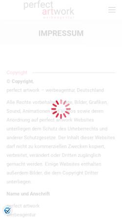 Vorschau der mobilen Webseite perfect-artwork.de, Perfect Artwork - Mötz Ernst