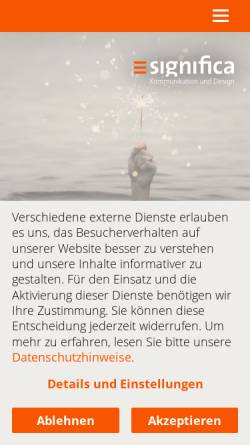 Vorschau der mobilen Webseite www.significa.de, Significa GmbH