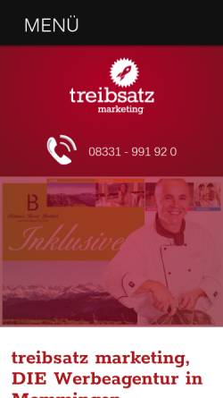 Vorschau der mobilen Webseite www.treibsatz.de, Werbeagentur Treibsatz