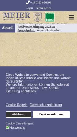 Vorschau der mobilen Webseite www.valentin-ziegler-sohn.de, Weingut Valentin Ziegler Sohn