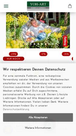 Vorschau der mobilen Webseite homeandgarden.de, Yohart Home and Garden