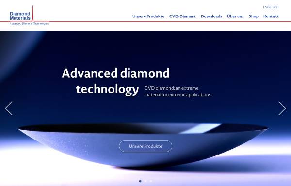 Vorschau von www.diamond-materials.com, Diamond Materials GmbH
