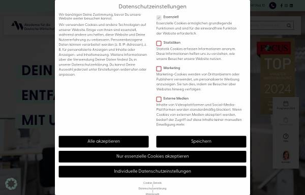 Vorschau von www.akadsek.de, Akademie für Sekretariat und Büromanagement