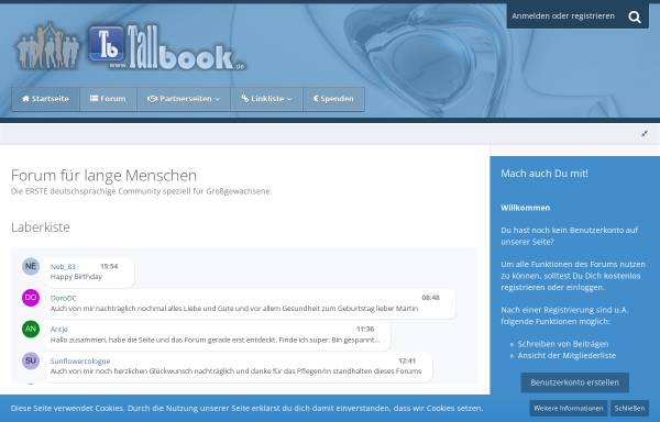 Vorschau von www.langes-forum.de, Das Diskussionsforum für lange Menschen