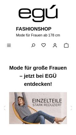 Vorschau der mobilen Webseite www.egue.de, EGÜ Modeversand GmbH Kiel