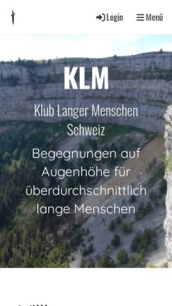 Vorschau der mobilen Webseite www.klm-schweiz.ch, Klub Langer Menschen Schweiz