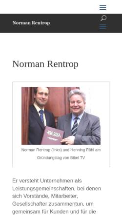 Vorschau der mobilen Webseite www.normanrentrop.de, Rentrop, Norman