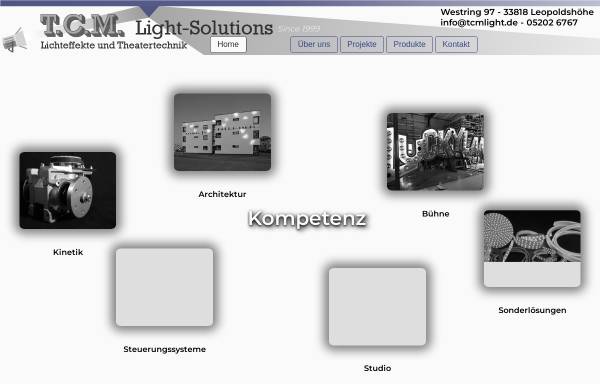 Vorschau von www.tcmlight.de, T.C.M. Light-Solutions, Inh. Dipl.-Ing. (FH) Thorsten C. Menzel