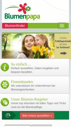 Vorschau der mobilen Webseite www.blumenpapa.at, Blumen Krismer