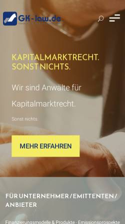 Vorschau der mobilen Webseite www.gk-law.de, Gündel & Katzorke Rechtsanwaltsgesellschaft mbH
