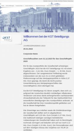 Vorschau der mobilen Webseite www.kst-ag.de, KST Beteiligungs AG