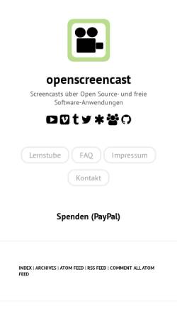 Vorschau der mobilen Webseite www.openscreencast.de, Openscreencast