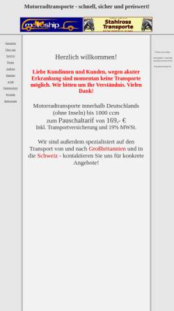 Vorschau der mobilen Webseite www.motoship.de, motoship - motorradtransporte