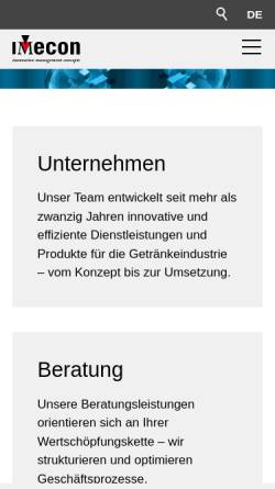 Vorschau der mobilen Webseite www.imecon.ch, Imecon AG