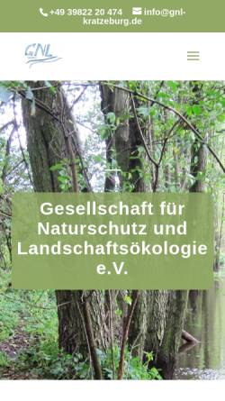 Vorschau der mobilen Webseite www.gnl-kratzeburg.de, Gesellschaft für Naturschutz und Landschaftsökologie e.V.