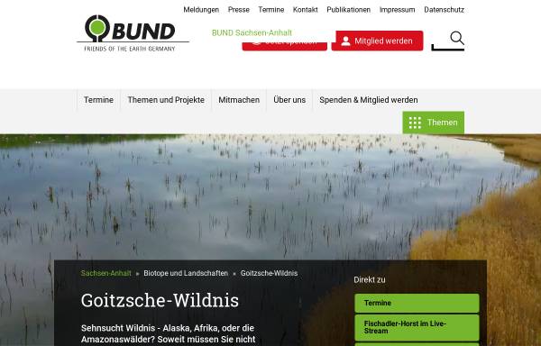 Vorschau von www.goitzsche-wildnis.de, Wildnis in der Bergbaufolgelandschaft Goitzsche