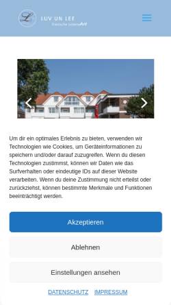 Vorschau der mobilen Webseite www.luvunlee.de, Gästehaus 