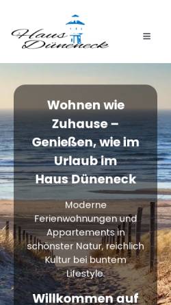 Vorschau der mobilen Webseite www.haus-dueneneck.de, Haus Düneneck