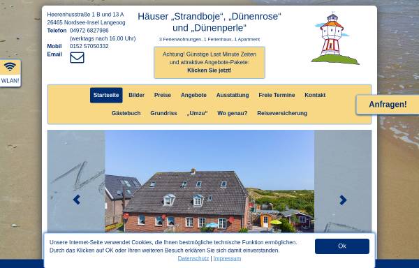 Vorschau von www.langeoog-duenenrose.de, Haus Dünenrose und Dünenblick