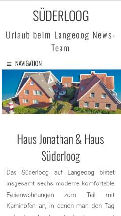 Vorschau der mobilen Webseite www.haus-jonathan.de, Haus Jonathan I und II