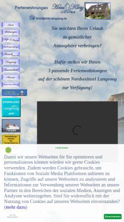 Vorschau der mobilen Webseite www.klotz-langeoog.de, Haus Klotz