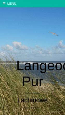 Vorschau der mobilen Webseite www.langeoog-pur.de, Langeoog Pur - Fewo Lachmöwe