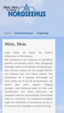 Vorschau der mobilen Webseite www.nordseehus-langeoog.de, Nordeseehus Langeoog
