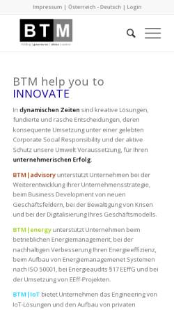 Vorschau der mobilen Webseite www.btm.or.at, Business Transformation Management GmbH