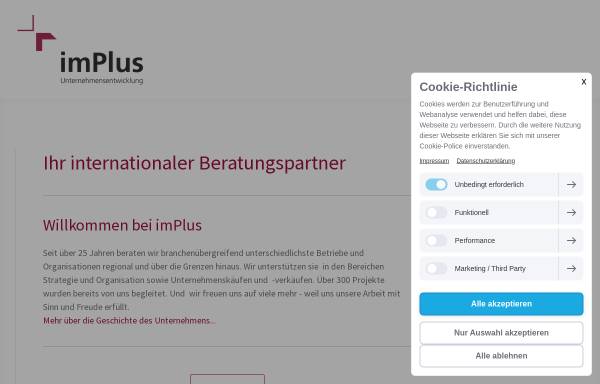 Vorschau von www.implus.at, imPlus Unternehmensentwicklung GmbH