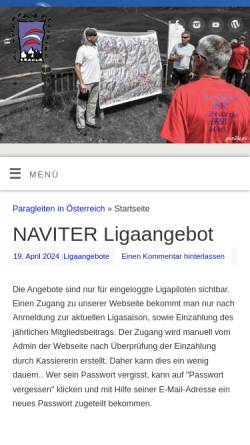 Vorschau der mobilen Webseite www.paragleiter.org, Österreichische Liga Paragleiten