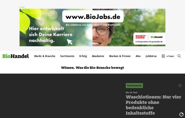 Vorschau von www.biohandel-online.de, BioHandel Online - Bio Verlag GmbH