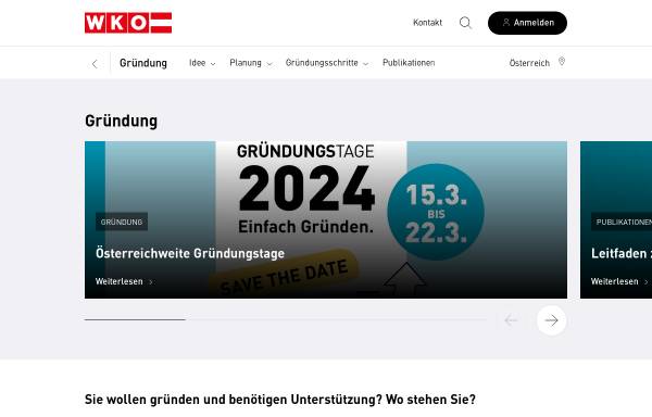 Vorschau von www.gruenderservice.at, Nachfolgebörse Österreich - Wirtschaftskammer Österreich, Junge Wirtschaft/Gründer-Service