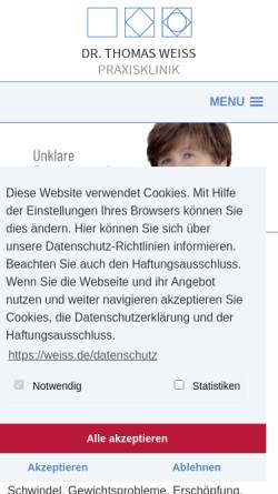 Vorschau der mobilen Webseite www.weiss.de, Dr. Thomas Weiss