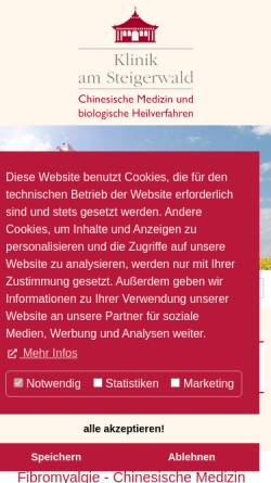 Vorschau der mobilen Webseite www.fibromyalgie-tcm.de, Fibromyalgie und TCM